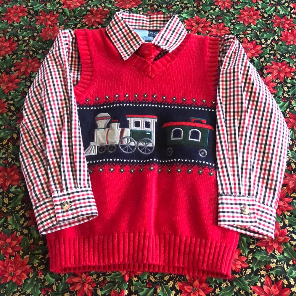 Good lad Boys 4T plaid dress shirt and vest